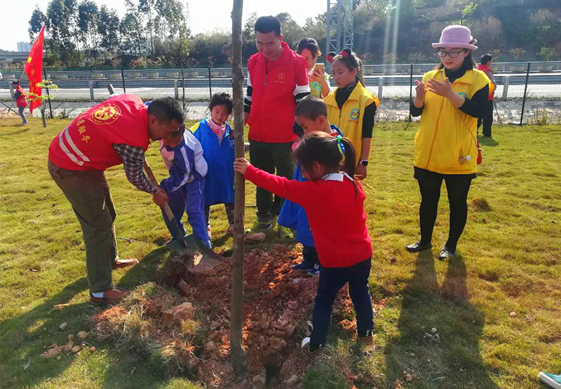 6686体育志愿者在植树中